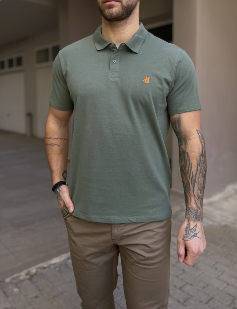 US GRAND POLO US Grand Polo Ανδρική πράσινη πόλο κοντομάνικη μπλούζα USN41599MP